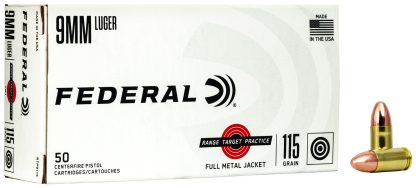 Federal RTP9115 Range & Target  9mmLuger 115gr Full Metal Jacket 50 Per Box/20 Case