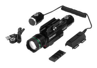 iProtec 6794 RM400LSR Firearm Light and  Laser Combo  Black Anodized 40/400 Lumens Green Light Red Laser