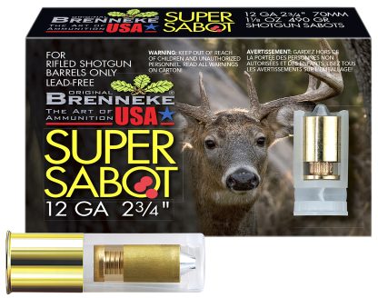 Brenneke SL122SUS SuperSabot  12Gauge 2.75" 1 1/8oz Sabot Slug Shot 5 Per Box/50 Case