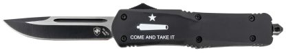 Templar Knife LCATI331 Gen II Come And Take It Large 3.50" OTF Drop Point Plain Black Oxide Stonewashed 440C SS Blade, 5.25" Black "Come And Take It" Aluminum Handle, Glass Breaker