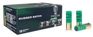 Fiocchi 12LEBA10 Rubber Baton Home Defense 12Gauge 2.75" 1oz SlugShot 10 Per Box/25 Case