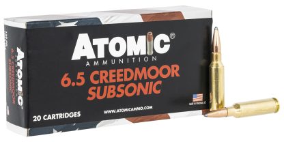 Atomic Ammunition 00482 Rifle Subsonic 6.5Creedmoor 129gr Jacket Hollow Point 20 Per Box/10 Case