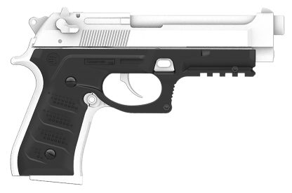 Recover Tactical BC201 Grip & Rail System  Black Polymer Picatinny for Most Beretta 92 & M9 Models