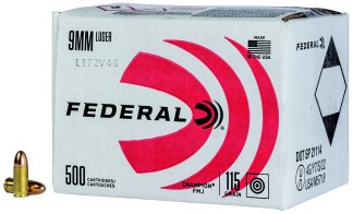 Federal C9115A500 Champion Training 9mmLuger 115gr Full Metal Jacket 500rds *Bulk Package