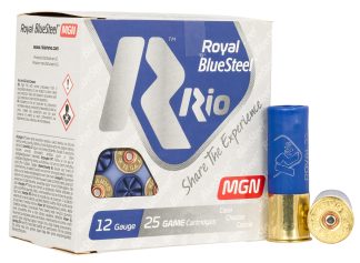 Rio Ammunition RBSM324 Royal BlueSteel  12Gauge 3" 1 1/8oz 4Shot 25 Per Box/10 Case
