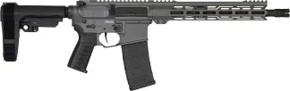 CMMG 30AB20FTNG Banshee MK4 300 Blackout 30+1 12.50" Black Nitride Medium Taper Threaded Barrel, EML 7" M-LOK Handguards, Tungsten Cerakote Aluminum Picatinny Rail Receiver, CMMG Zeroed Grips