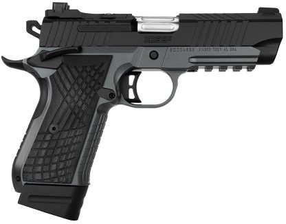 Kimber Mfg.,inc 3100015 KDS9C  9mm 15+1 4.09" KimPro Gray/Black Front and Rear Serrations Stainless Steel Black Crosshatch cut G-10 Grip