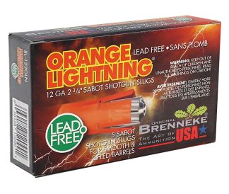Brenneke SL122OLN Orange Lightning  12Gauge 2.75" 2/3oz Slug Shot 5 Per Box/50 Case
