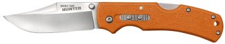 Cold Steel CS23JBZ Double Safe Hunter 3.50" Folding Clip Point Plain Satin 8Cr13MoV SS Blade, 4.88" Blaze Orange Textured GFN Handle
