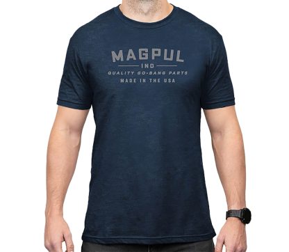 Magpul MAG1112-410-2XL Go Bang Parts  Navy Heather Cotton/Polyester Short Sleeve 2XL