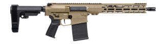 CMMG 33A030C-CT Banshee MK3 8.6 Blackout 20+1 12.50" Black Nitride Threaded Barrel, Coyote Tan Cerakote Aluminum Receiver w/Picatinny Rail, M-LOK Handguard, Black Polymer 6 Position Rip Brace, CMMG Ze