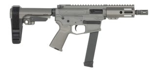 Shark Coast Tactical SCC06780SP9NGY Sneeky Pete 9mm Luger 30+1 5.50" Black Melonite Threaded Barrel, Gray Cerakote Receiver, SB Tactical SBA3 Brace