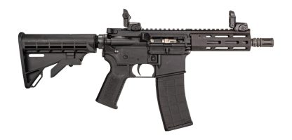 Tippmann Arms A101175 M4-22 Micro Elite SBR 22 LR 25+1 7" Black Parkerized Threaded Barrel, Matte Black Aluminum Receiver w/Picatinny Rail, M-LOK Handguard, Black Adjustable Polymer Stock, Black Gen2
