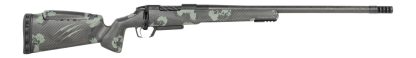 Fierce Firearms RIVSCX22CM18BF Carbon Rival XP 2.0 22 Creedmoor 3+1 18" Carbon Fiber Match Grade Barrel, Black Cerakote Stainless Steel Drilled & Tapped Receiver, Forest Camo Push Button Adj Cheek Pie