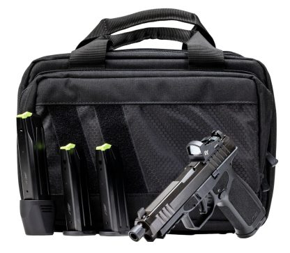 Rost Martin RM1FTBSPL RM1F Tactical Bundle 9mm Luger 24+1 4.50" Black Threaded Barrel, Black Nitron Steel Serrated w/Optic Slide, Black Polymer Frame w/Picatinny Rail, Interchangeable Backstrap Grip,
