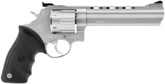 Taurus 2-440069 44  Large 44 Rem Mag 6 Shot 6.50" Matte Stainless Ported Barrel, Cylinder & Frame, Black Finger Grooved Rubber Grip, Transfer Bar Safety, Exposed Hammer