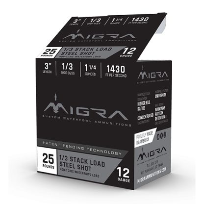 MIGRA STAXD STEEL 12GA 3 1.25OZ #1-3 25/10