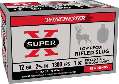 WIN SUPER-X RIFLED SLUG 12GA 2.75 1OZ LR 15/10