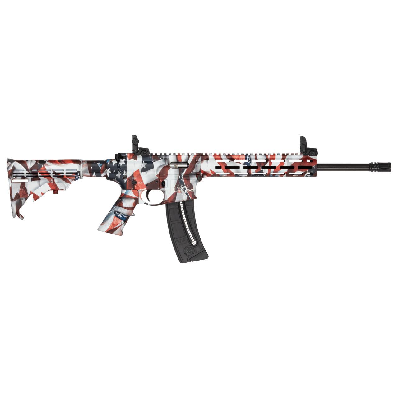 M&P 15-22 Sport Flag Finish .22 LR 25rd Magazine(1) 16.5" Threaded Barrel M-LOK Handguard Folding Sights
