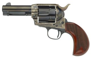 Taylors & Company 555132 1873 Cattleman 357 Mag Caliber with 3.50" Blued Finish Barrel, 6rd Capacity Blued Finish Cylinder, Color Case Hardened Finish Steel Frame & Checkered Birdshead Walnut Grip