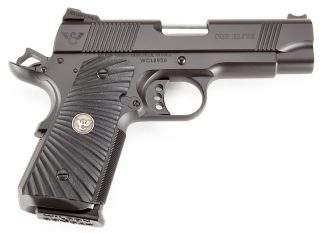 Wilson Combat CQBECP45 CQB Elite Compact Frame 45 ACP 7+1 4" Stainless Match Grade Barrel, Black Serrated Carbon Steel Slide, Black Armor-Tuff Carbon Steel w/Beavertail, Black G10 Starburst Grip