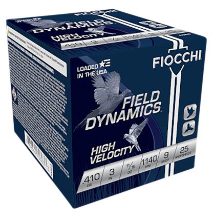 Fiocchi 410HV9 Field Dynamics High Velocity 410Gauge 3" 11/16oz 9Shot 25 Per Box/10 Case