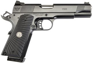 Wilson Combat CQBFS9 1911 CQB Full Size Frame 9mm Luger 10+1 5" Match Grade Barrel, Black Serrated Carbon Steel Slide, Black Armor-Tuff Carbon Steel Frame w/Beavertail, Black G10 Starburst Grip
