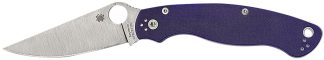 Spyderco C36GPDBL2 Military 2  4" Folding Plain Satin CPM S30V SS Blade, Dark Blue Textured G10 Handle