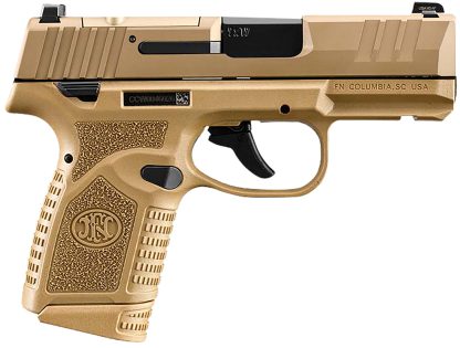 FN 66101423 Reflex MRD 9mm Luger 10+1 3.30" Micro-Compact Frame Flat Dark Earth PVD Optic Ready/Serrated Steel Slide w/Picatinny Rail Stippled Grip Ambidextrous