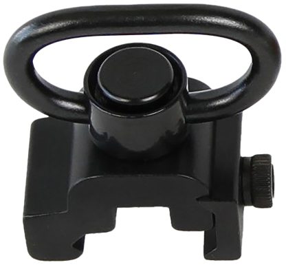 Bulldog BD886 Deluxe Push Button Swivel Black 1.25" Steel QD Rail Mount