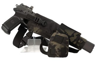 Cole-tac VWX110 Varmint Wrangler XL Pistol Holder Chest MultiCam Black Left Hand