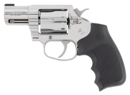 Colt Mfg KCOBRASB2RBBS King Cobra  357 Mag 6rd Shot 2" Stainless Steel Barrel, Cylinder & Frame, Black Hogue Overmolded Grip, Exposed Hammer, DA/SA