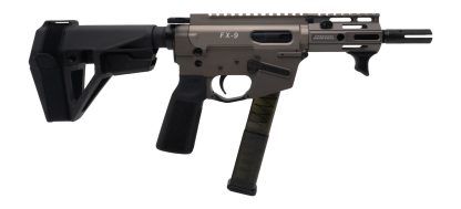 Freedom Ordance FX9P4E-FDE FX9P Elite 9mm Luger 4" Black Nitride Threaded Barrel, Flat Dark Earth Anodized Aluminum Receiver w/Picatinny Rail, M-LOK Handguard, Black Polymer SB Tactical SBA5 Brace, Bl