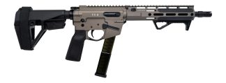 Freedom Ordance FX9P10E-FDE FX9P Elite 9mm Luger 10" Black Nitride Threaded Barrel, Flat Dark Earth Anodized Aluminum Receiver w/Picatinny Rail, M-LOK Handguard, Black Polymer SB Tactical SBA5 Brace,