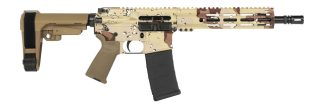 Shark Coast Tactical SCC07145CHCHIP-P Chocolate Chip  5.56 NATO 30+1 10.50" Black Nitride Threaded Barrel, Aluminum Receiver w/Picatinny Rail, M-LOK Handguard, Polymer SB Tactical SBA3 Brace, Polymer