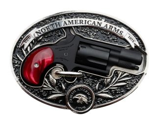 North American Arms 22LRBCBBO Zorro Mini 22 LR 5 Shot 1.13" Black Cerakote Stainless Steel Barrel, Cylinder & Frame, Simulated Red Pearl Grip, Safety Notch, Exposed Hammer
