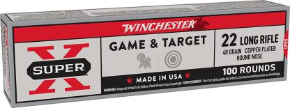 Winchester Ammo X22LRSS1 Super X  22LR 40gr Super Speed Round Nose Copper Plated 100 Per Box/20 Case