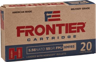 Frontier Cartridge FR200 Military Grade Centerfire Rifle 5.56x45mmNATO 55gr Full Metal Jacket 20 Per Box/25 Case