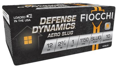 Fiocchi 12LRSLUG Defense Dynamics Aero 12Gauge 2.75" 1oz RifledSlug Shot 10 Per Box/25 Case