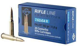PPU PP76254F Metric Rifle  7.62x54mmR 182gr Full Metal Jacket Boat Tail 20 Per Box/10 Case
