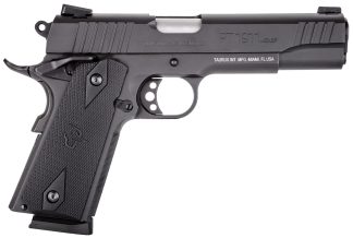 Taurus 1-191101FS 1911  Full Size 45 ACP 8+1 5" Matte Stainless Steel Barrel, Matte Black Serrated Steel Slide & Frame, Black Checkered Polymer Grip, Right Hand