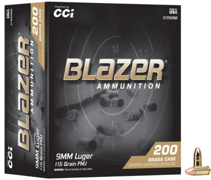 BLAZER BRASS 9MM 115GR FMJ 200/5